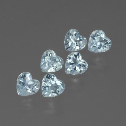 Gemas de Topacio Azul Cielo natural de 1.71 ct, Forma de corazón, VS
