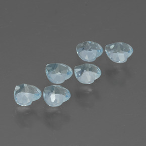 Gemas de Topacio Azul Cielo natural de 1.71 ct, Forma de corazón, VS