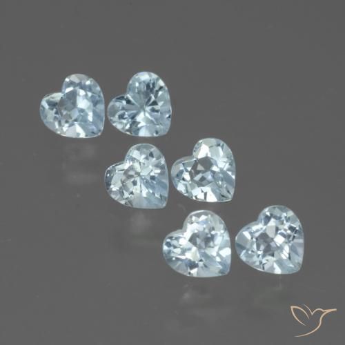 Gemas de Topacio Azul Cielo natural de 1.66 ct, Corazón, VS
