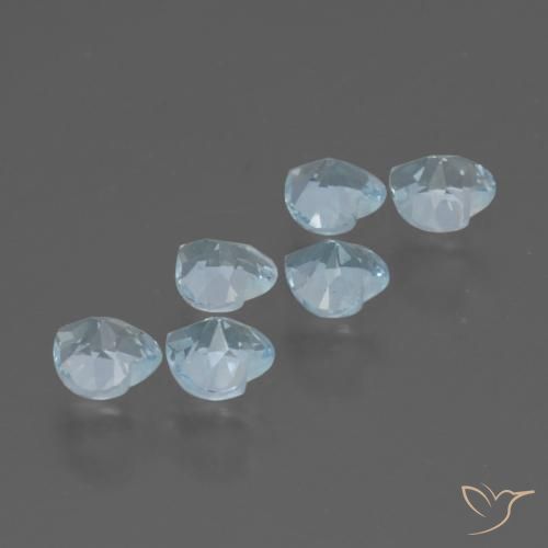 Gemas de Topacio Azul Cielo natural de 1.66 ct, Corazón, VS