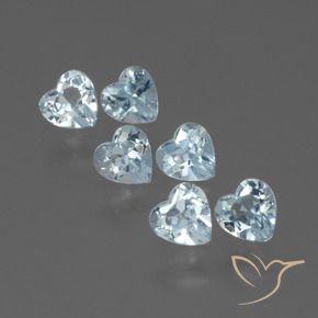 Gemas de Topacio Azul Cielo natural de 1.67 ct, Corazón, VS