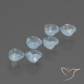 Gemas de Topacio Azul Cielo natural de 1.77 ct, Corazón, VS