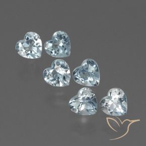 Gemas de Topacio Azul Cielo natural de 1.73 ct, Corazón, VS