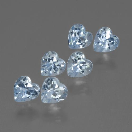 Gemas de topacio azul natural de 1,94 ct, forma de corazón, VS