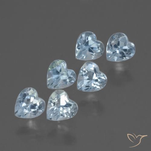 Gemas de topacio azul natural de 2,08 ct, forma de corazón, VS
