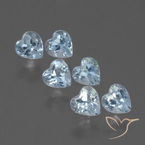 Gemas de topacio azul natural de 2,08 ct, forma de corazón, VS