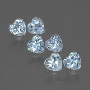 Gemas de Topacio Azul Cielo natural de 1.96 ct, Forma de corazón, VS