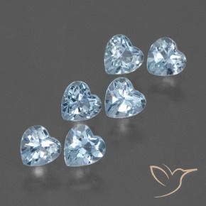 Gemas de Topacio Azul Cielo natural de 1.76 ct, Corazón, VS