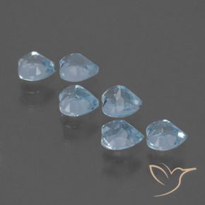 Gemas de Topacio Azul Cielo natural de 1.76 ct, Corazón, VS