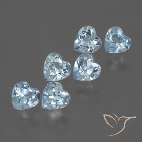 Gemas de Topacio Azul Cielo natural de 1.70 ct, Corazón, VS
