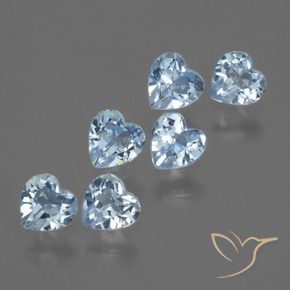 Gemas de Topacio Azul Cielo natural de 1.69 ct, Corazón, VS