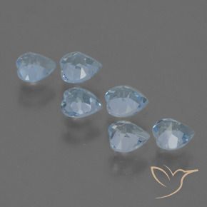 Gemas de Topacio Azul Cielo natural de 1.69 ct, Corazón, VS