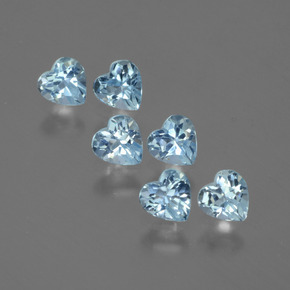 Gemas de Topacio Azul Cielo natural de 1.75 ct, Forma de corazón, VS