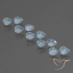 Gemas de topacio azul natural de 2,83 ct, forma de corazón, VS
