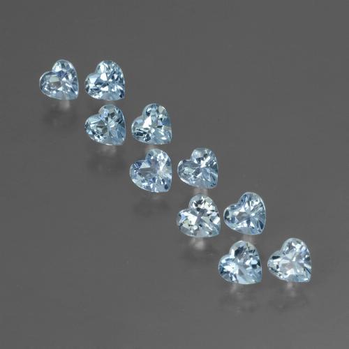 Gemas de Topacio Azul Cielo natural de 3.34 ct, Forma de corazón, VS