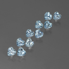 Gemas de Topacio Azul Cielo natural de 3.34 ct, Forma de corazón, VS