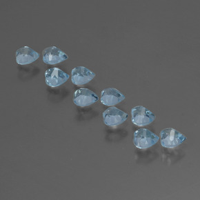 Gemas de Topacio Azul Cielo natural de 3.34 ct, Forma de corazón, VS
