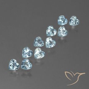 Gemas de Topacio Azul Cielo natural de 2.93 ct, Corazón, VS
