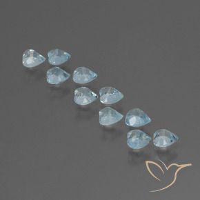 Gemas de Topacio Azul Cielo natural de 2.93 ct, Corazón, VS