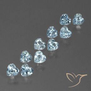 Gemas de Topacio Azul Cielo natural de 2.91 ct, Corazón, VS
