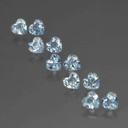 Gemas de topacio azul natural de 2,68 ct, forma de corazón, VS