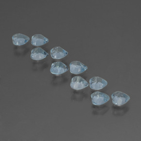 Gemas de topacio azul natural de 2,68 ct, forma de corazón, VS