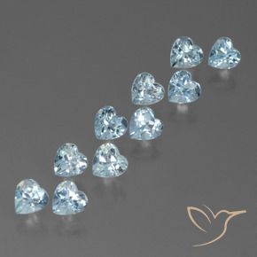 Gemas de Topacio Azul Cielo natural de 2.95 ct, Corazón, VS