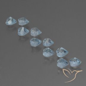 Gemas de Topacio Azul Cielo natural de 2.95 ct, Corazón, VS