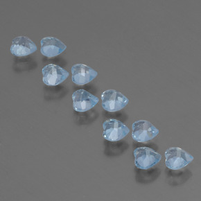 Gemas de topacio azul natural de 2,95 ct, forma de corazón, VS