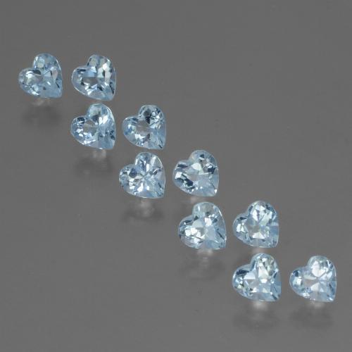 Gemas de Topacio Azul Cielo natural de 3.01 ct, Forma de corazón, VS