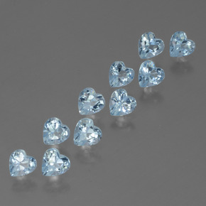 Gemas de Topacio Azul Cielo natural de 3.01 ct, Forma de corazón, VS