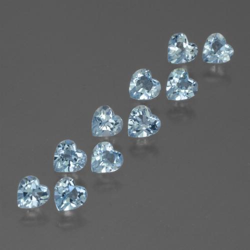 Gemas de Topacio Azul Cielo natural de 2.65 ct, Forma de corazón, VS