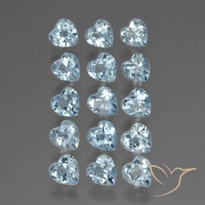 Gemas de Topacio Azul Cielo natural de 4.60 ct, Corazón, VS