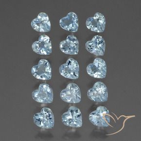Gemas de Topacio Azul Cielo natural de 4.31 ct, Corazón, VS