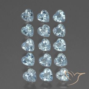 Gemas de Topacio Azul Cielo natural de 4.38 ct, Corazón, VS