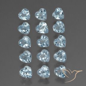 Gemas de Topacio Azul Cielo natural de 4.49 ct, Corazón, VS