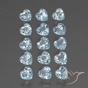 Gemas de Topacio Azul Cielo natural de 3.96 ct, Corazón, VS