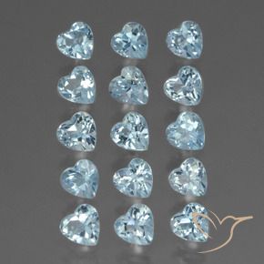 Gemas de Topacio Azul Cielo natural de 4.93 ct, Corazón, VS