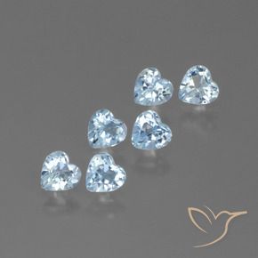 Gemas de Topacio Azul Cielo natural de 1.87 ct, Corazón, VS