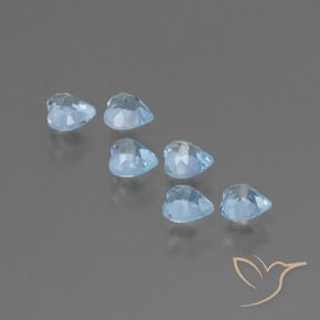 Gemas de Topacio Azul Cielo natural de 1.87 ct, Corazón, VS