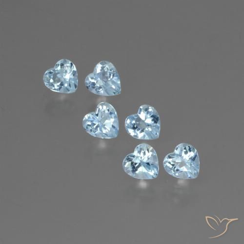 1.69ctw Natural Azul Cielo Topacio, Corazón, VS