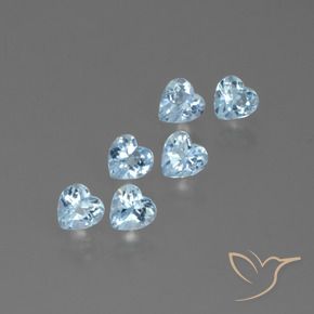 Gemas de Topacio Azul Cielo natural de 1.69 ct, Corazón, VS