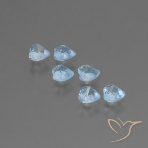 Gemas de Topacio Azul Cielo natural de 1.69 ct, Corazón, VS