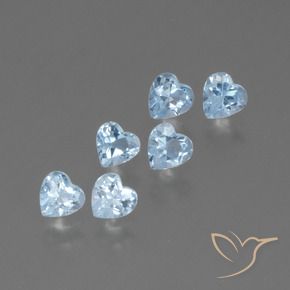 Gemas de Topacio Azul Cielo natural de 1.78 ct, Corazón, VS