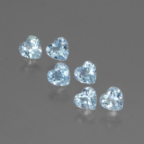 Gemas de topacio azul natural de 1,71 ct, forma de corazón, VS