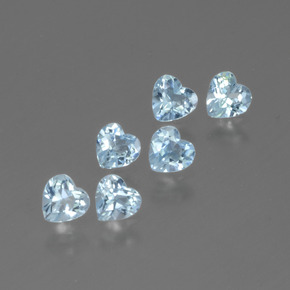 Gemas de topacio azul natural de 1,71 ct, forma de corazón, VS