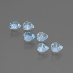 Gemas de topacio azul natural de 1,71 ct, forma de corazón, VS