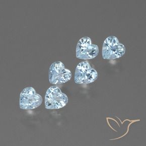 Gemas de Topacio Azul Cielo natural de 1.77 ct, Corazón, VS