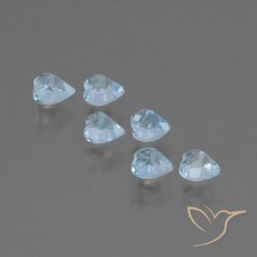 Gemas de Topacio Azul Cielo natural de 1.77 ct, Corazón, VS