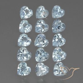 Gemas de Topacio Azul Cielo natural de 4.55 ct, Corazón, VS